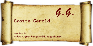 Grotte Gerold névjegykártya